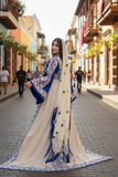 Embroidered Palestinian Fellahi Thobe With Matching Headpiece & overskirt
