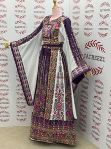 Purple Traditional Palestinian Thobe – Richly Embroidered Elegance