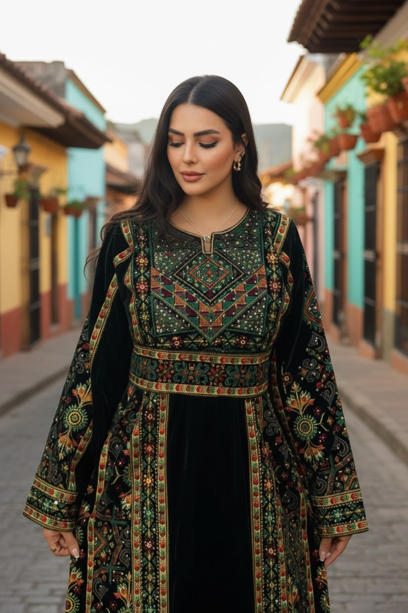 Green Velvet Stunning Thoub