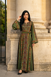Green Embroidery Silk Dress