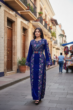 Load image into Gallery viewer, Blue Velvet Bloom Stunning Thoub
