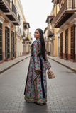 Blue Fully Embroidered Thoub