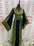 Green Palestinian Green Olive Thobe Embroidery