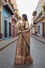 Load image into Gallery viewer, Chocolate and Caramel Embroidery Traditional Palestinian Thobe
