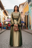Simply Elegant Wide Sleeve Thoub Embroidered Palestinian Thobe