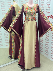 Beige A Simple Elegant Embroidered Dress