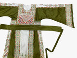 With Reversable Belt Green Astonishing Palstainen Embroidery Traditional Long Thoub With Matching Headpiece