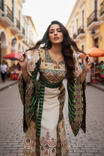 Charger l'image dans la galerie, Jacquard-Embroidered Palestinian Thobe Featuring Wide Sleeves
