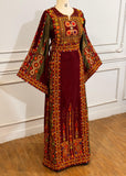 Beautiful Maroon Embroidered Palestinian Fellahi Thobe