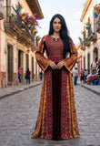 Maroon Thoub Al Malak Golden Embroidery