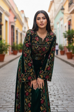 Load image into Gallery viewer, Green Velvet Bloom Stunning Thoub
