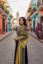 Charger l'image dans la galerie, Simply Elegant Wide Sleeve Thoub Embroidered Palestinian Thobe
