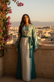 Green Embroidery Silk Fashion Dress