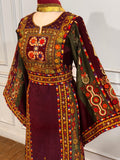 Beautiful Maroon Embroidered Palestinian Fellahi Thobe