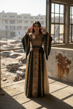 Green Elegant Embroidered Palestinian Dress