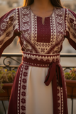 Maroon Embroidery Silk Fashion Dress