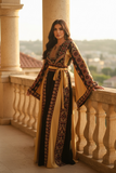 The Golden Embroidery Silk Fashion Dress