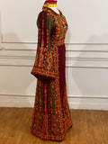 Beautiful Maroon Embroidered Palestinian Fellahi Thobe