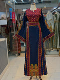 Simply Dark Blue Thoub Embroidered Palestinian