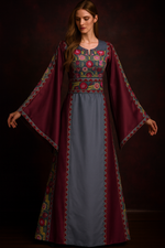 Load image into Gallery viewer, Gray Simple Elegant Embroidered Dress
