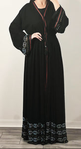 (Luxury design dubai abaya Stone open abaya