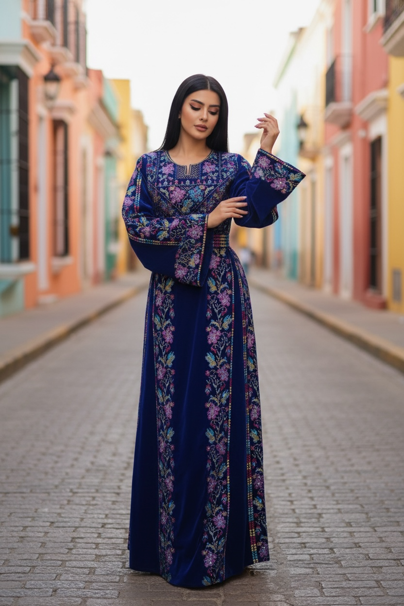 Blue Velvet Bloom Stunning Thoub