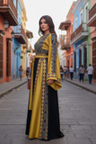 Simply Elegant Wide Sleeve Thoub Embroidered Palestinian Thobe