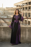Purple Elegant Embroidered Palestinian Dress