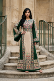 Stunning Green Embroidered Palestinian Thobe Reversible Belt