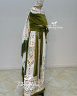 Load image into Gallery viewer, With Reversable Belt Green Astonishing Palstainen Embroidery Traditional Long Thoub With Matching Headpiece
