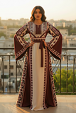 Dark Red  Embroidery Silk Fashion Dress