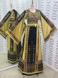 Velvet Black Palestinian Tatreez Thobe Heritage Elegance Embroidered Dress