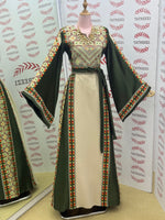 Load image into Gallery viewer, Simply Elegant Wide Sleeve Thoub Embroidered Palestinian Thobe
