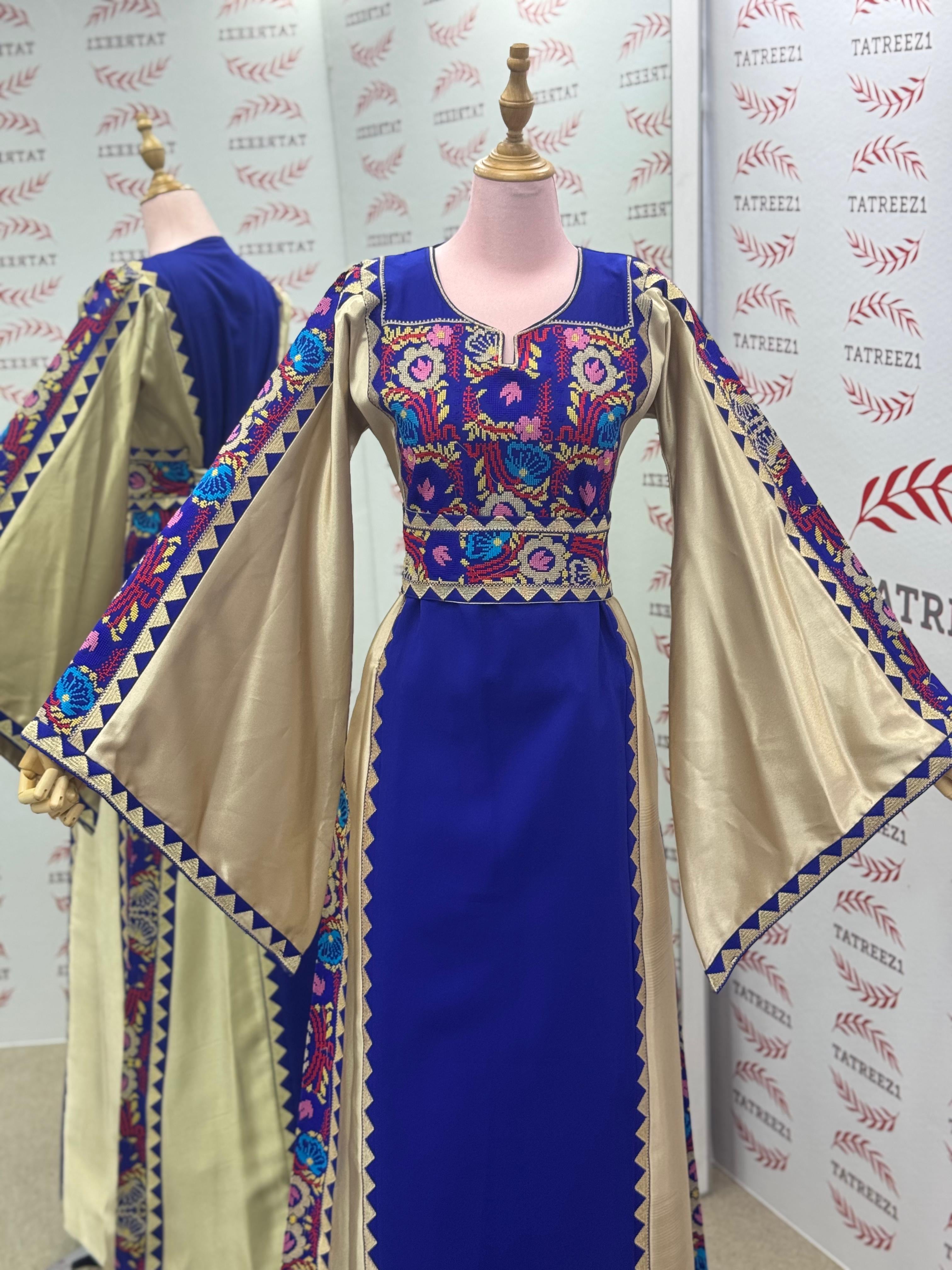 Blue Simple Elegant Embroidered Dress