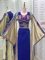 Load image into Gallery viewer, Blue Simple Elegant Embroidered Dress
