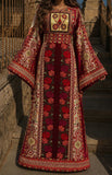 Qasab Malacca German Velvet Thoub with Embroidery with Matching Headpiece