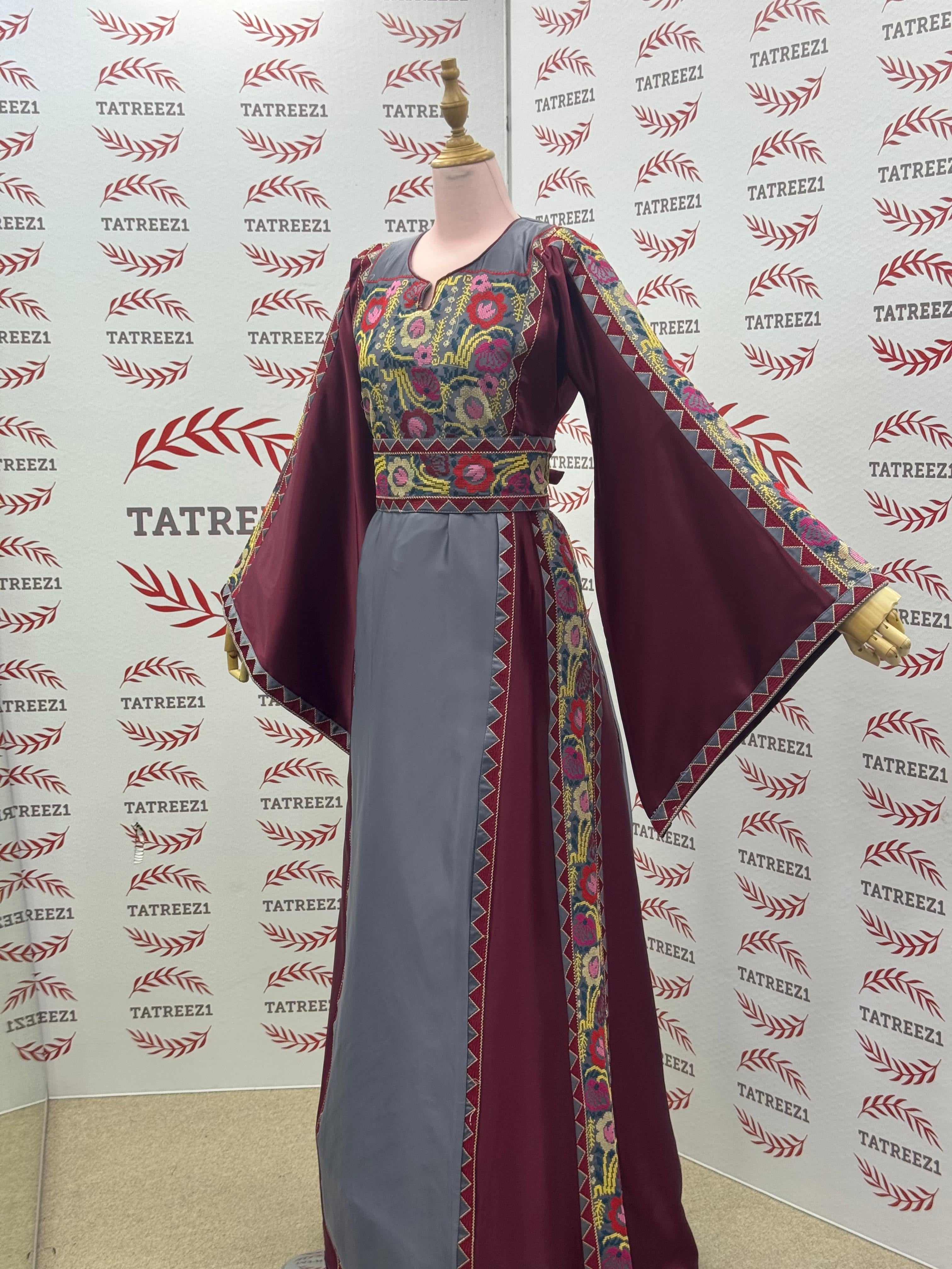 Gray Simple Elegant Embroidered Dress