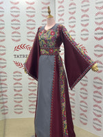 Load image into Gallery viewer, Gray Simple Elegant Embroidered Dress
