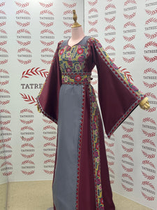 Gray Simple Elegant Embroidered Dress
