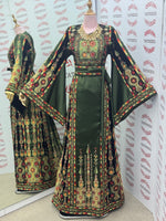 Load image into Gallery viewer, Luxurious Satin Thoub in Emerald Green
