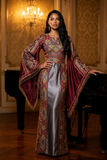 Al-Fidda The Winged Metallic Gray with Wine Accents Thoub