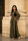 Green Embroidery Silk Dress