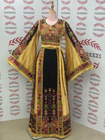 Load image into Gallery viewer, Luxury Embroidery  Golden Traditional Palestinian Thobe Machine Made
