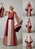 Crimson Vine Thobe Set – Includes Matching Shawl & Double-Sided Belt