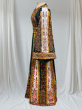 Traditional Palestinian Green Thobe with Intricate Embroidery – Machine Made with Matching Head Scarf