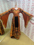 Bronze Glow Satin Bell Sleeve Thoub