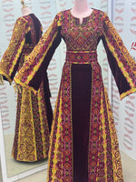 Load image into Gallery viewer, Maroon Silk Velvet Luxurious Golden Kasab Embroidery
