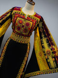 Golden Threads Black Twilight Traditional Thobe with Wide Sleeves