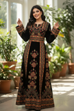 Golden Embroidery Velvet Embroidery Palestinian Fellahi Thobe