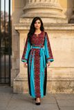 Multicolored Embroidery Silk Dress